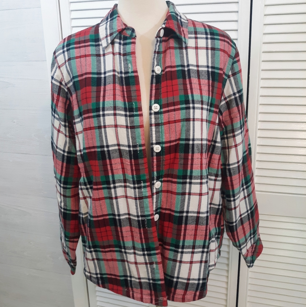 Lee insulated plaid button down top shirt Med *A1